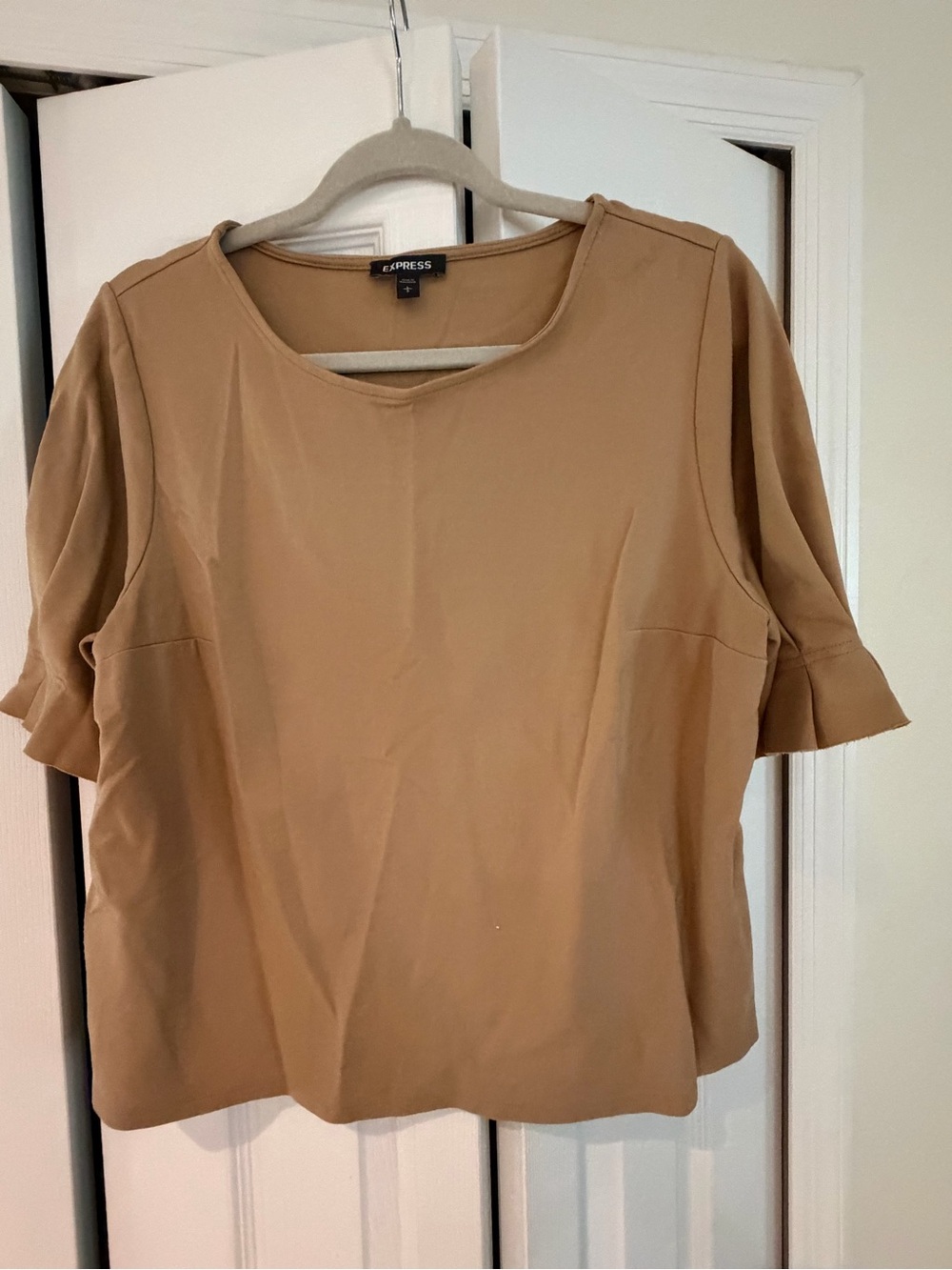 Express Women's Camel Short Sleeve Blouse